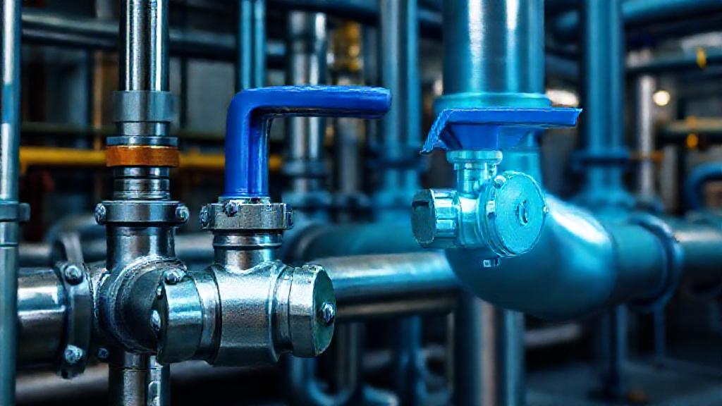 ignore the previous image. create an image for industrial piping system with a highlighted Starline ball valve,